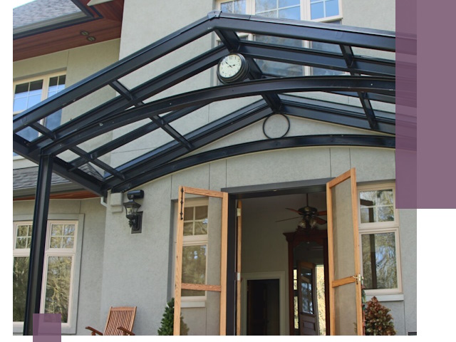 Изготовление и монтаж навесов и козырьков в Дубне