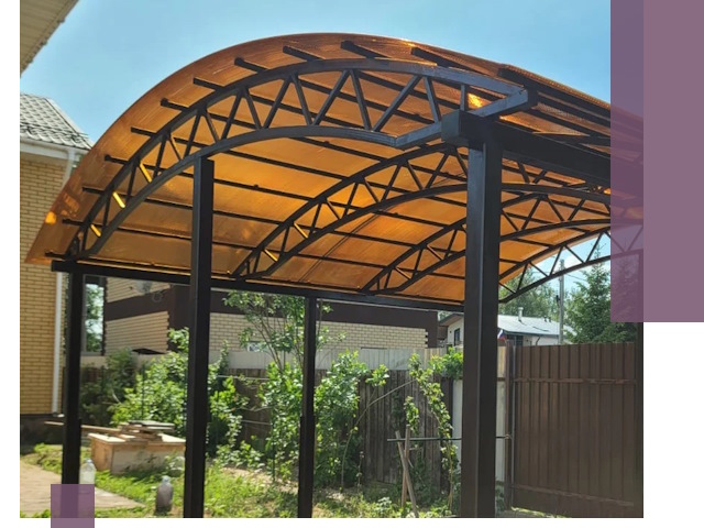 Изготовление навесов под ключ в Дубне из качественных материалов