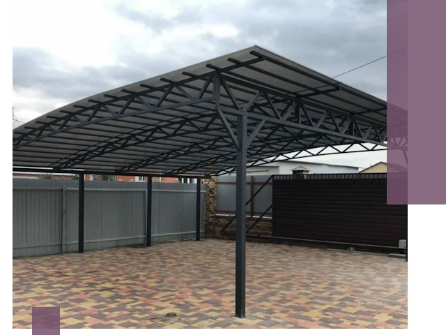 Недорогие навесы под ключ в Дубне — изготовление и монтаж