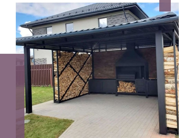 Навесы для барбекю в Дубне от 12710 руб. под ключ | ПРОЛЁТ-Дбн