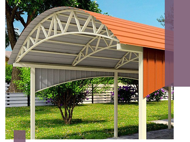 Навесы из профнастила под ключ в Дубне — установка и монтаж