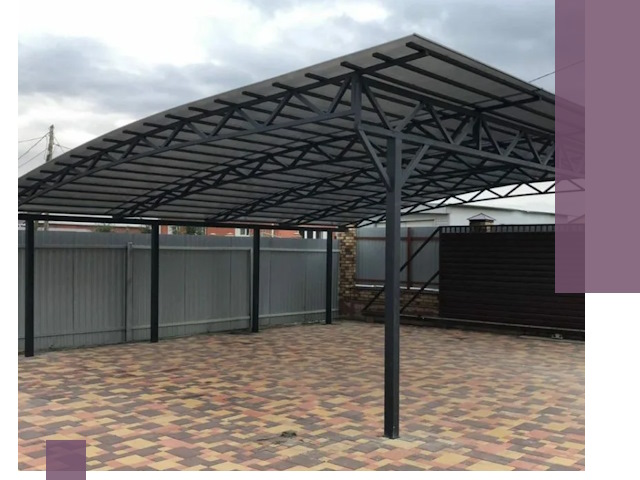 Металлические навесы под ключ в Дубне — изготовление и монтаж