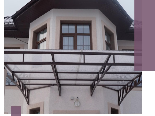 Козырьки из поликарбоната под ключ в Дубне