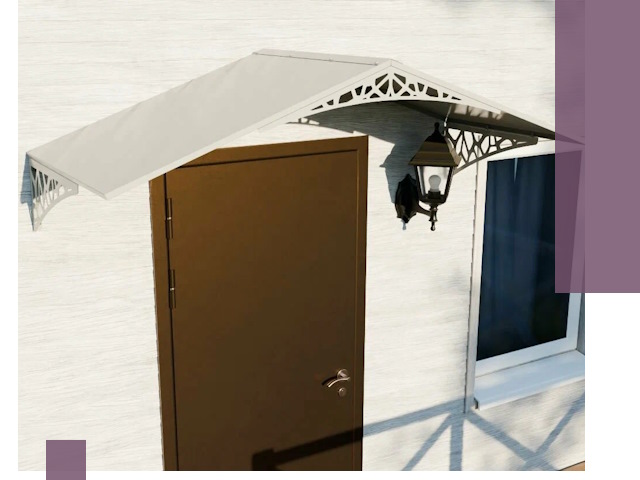 Металлические козырьки на входы и террасы в Дубне