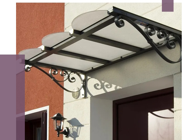 Односкатные козырьки в Дубне от 8371 руб.  | ПРОЛЁТ-Дбн