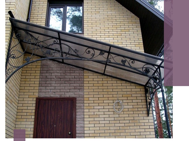 Односкатные козырьки из металла под ключ в Дубне